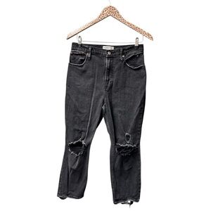 Abercrombie & Fitch Ankle Straight Ultra High Rise Curve Love 8 29 S Short Black